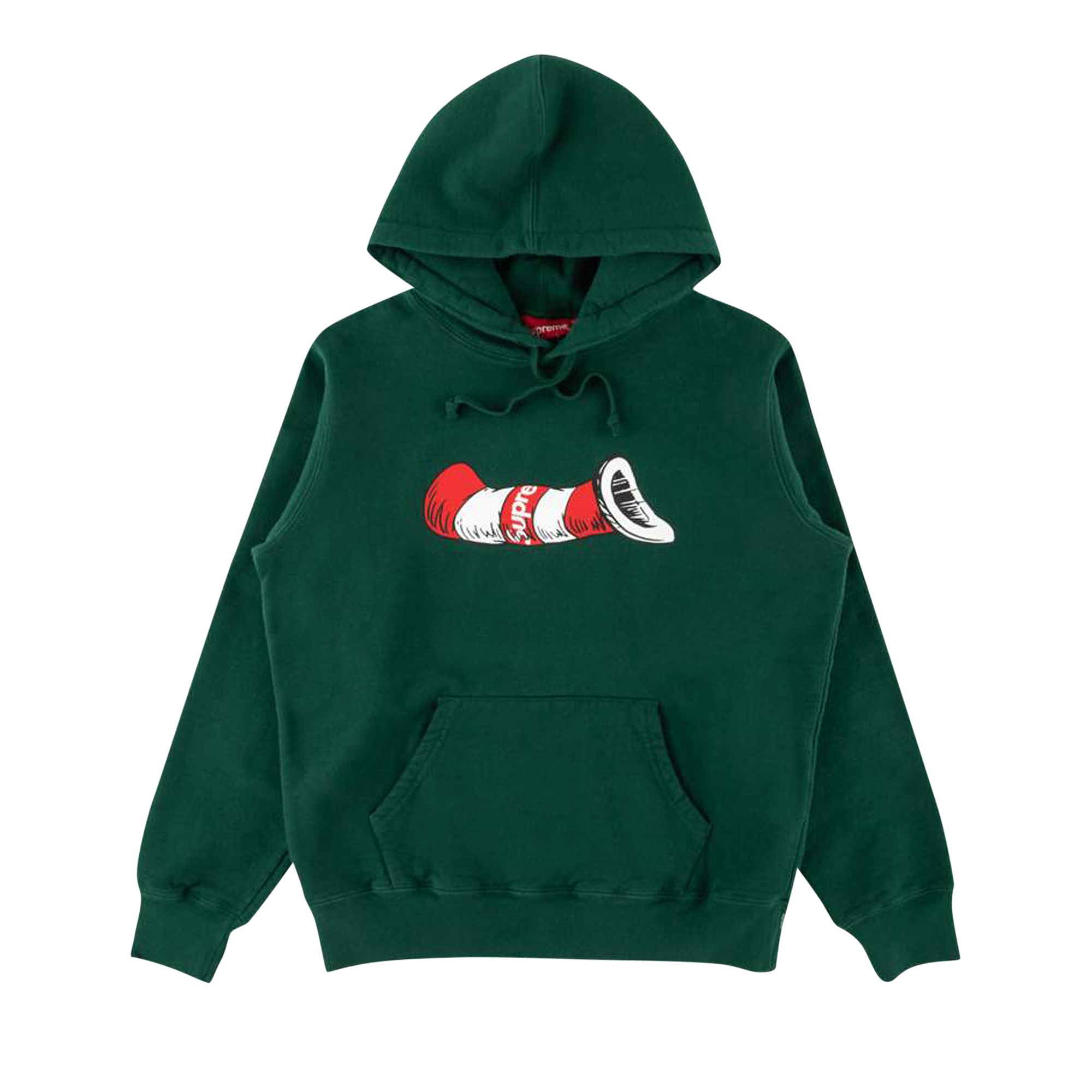 Pre-owned Supreme Cat In The Hat Hooded Sweatshirt 'dark Green' | Men's Size M