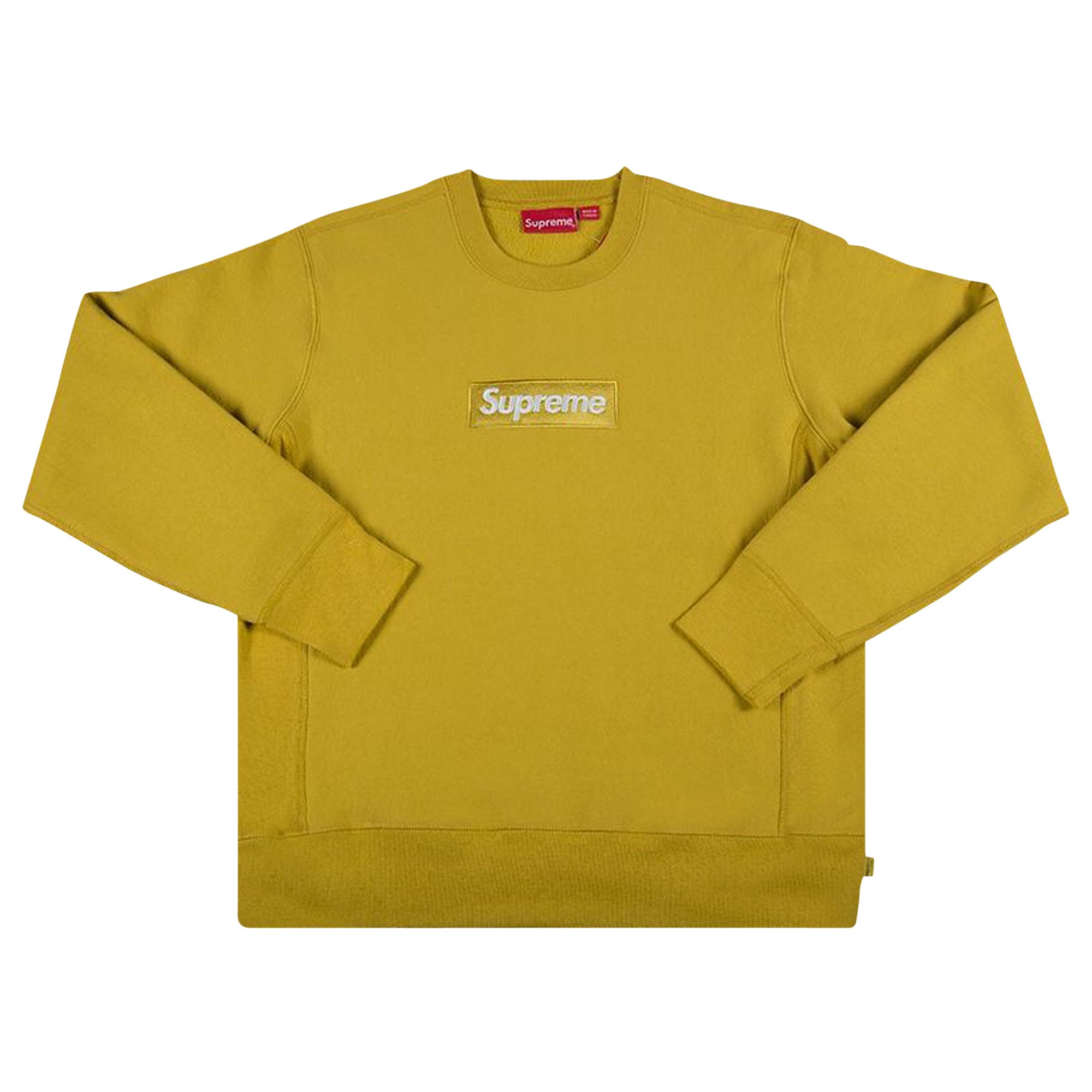 Supreme Box Logo Crewneck 'Mustard' | Yellow | Men's Size L
