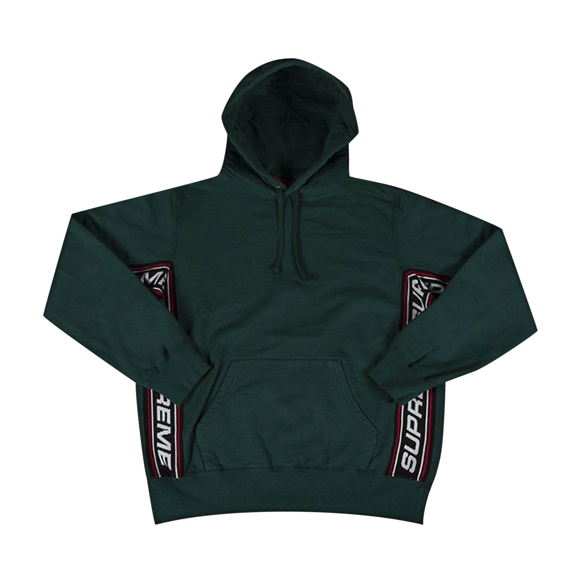 Pre-owned Supreme Text Rib Hooded Sweatshirt 'dark Green'