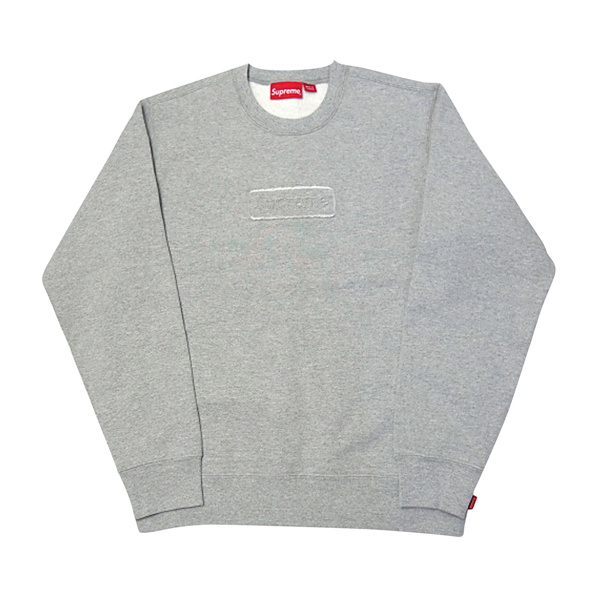 Supreme Cutout Logo Crewneck 'Heather Grey' | Men's Size M