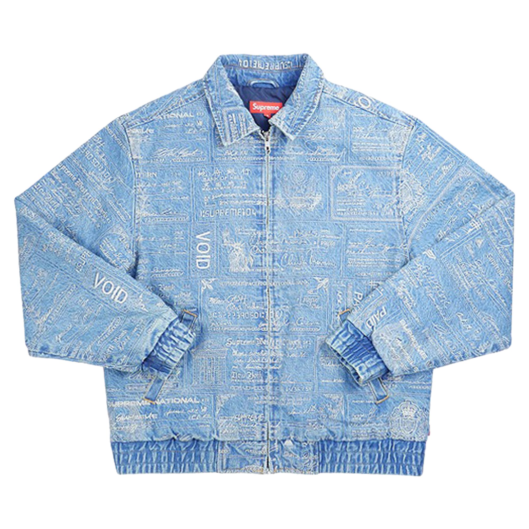 Supreme Checks Embroidered Denim Jacket 'Blue' | Men's Size XL