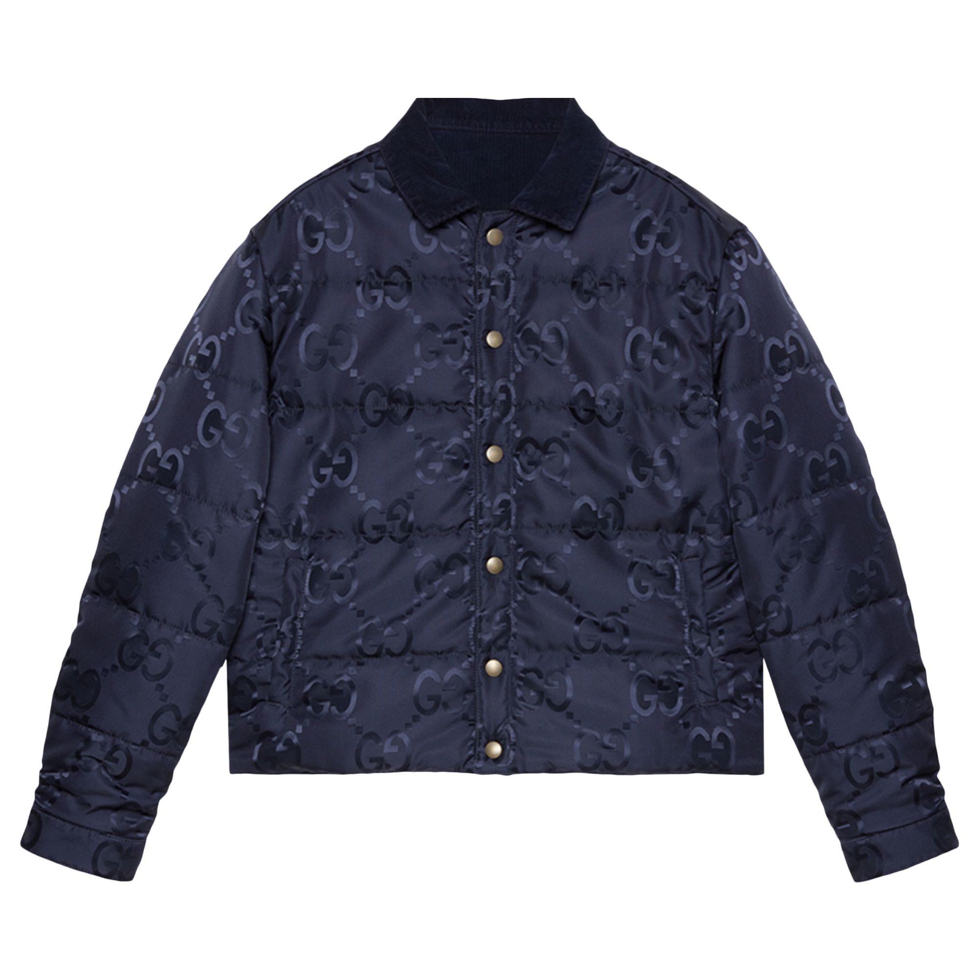 Pre-owned Gucci Gg Reversible Jacket 'blue' | Men's Size 48