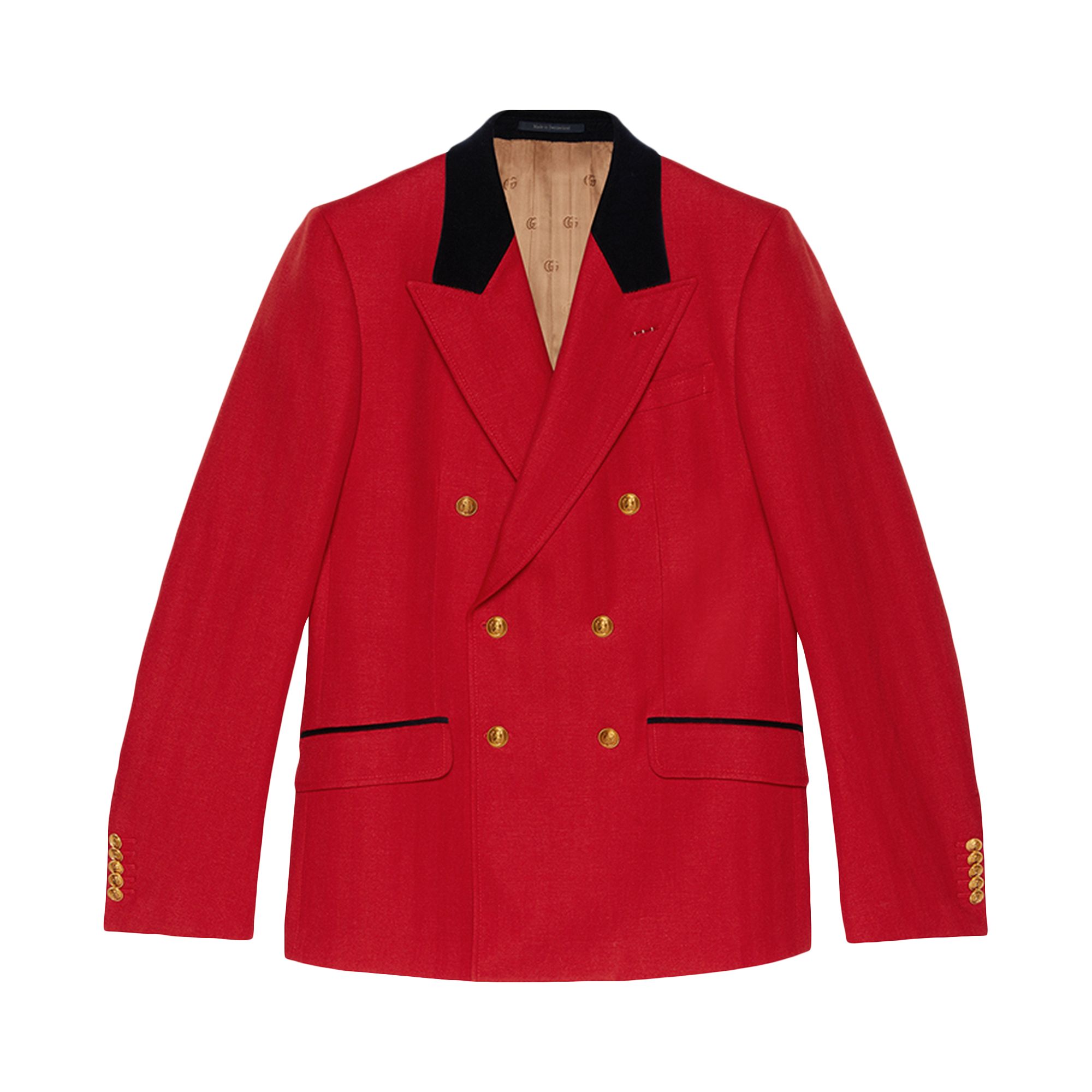 Pre-owned Gucci Herringbone Formal Jacket 'red' | Men's Size 46