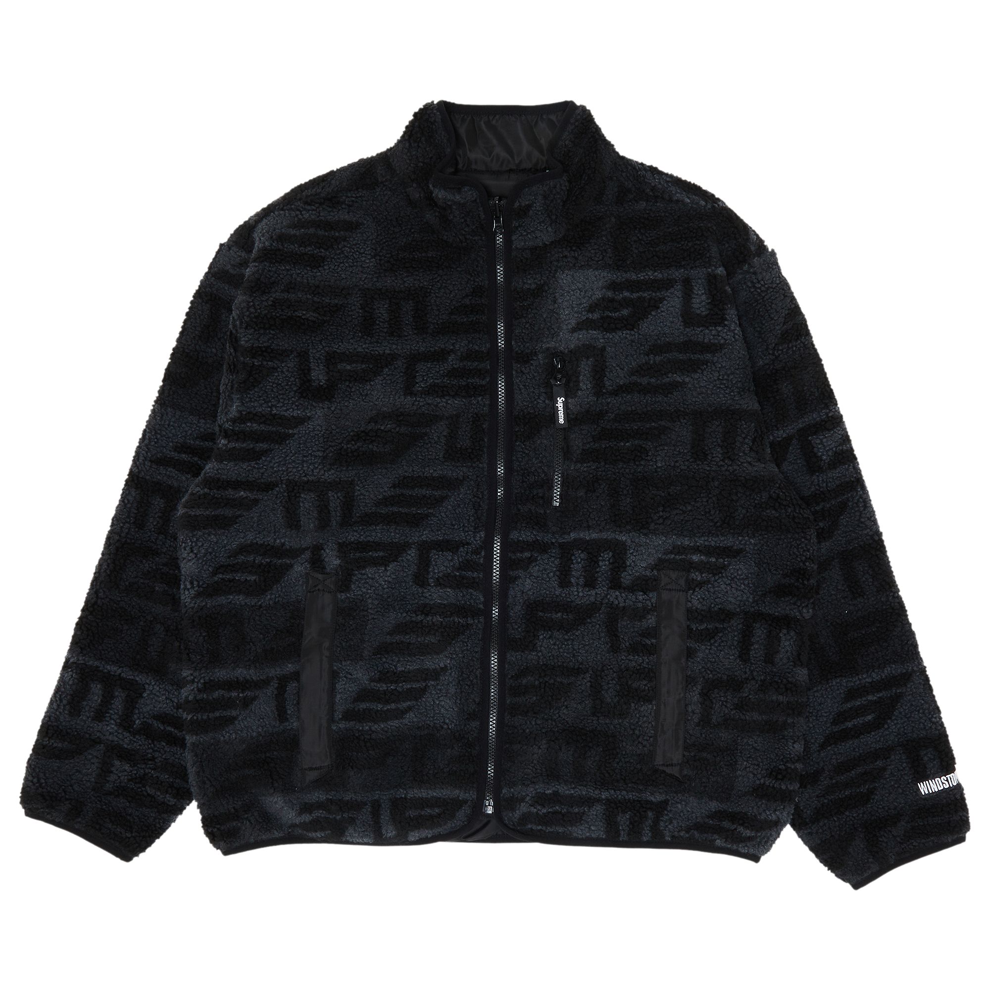 Supreme Geo Reversible WINDSTOPPER Fleece Jacket 'Black' | Men's Size XL