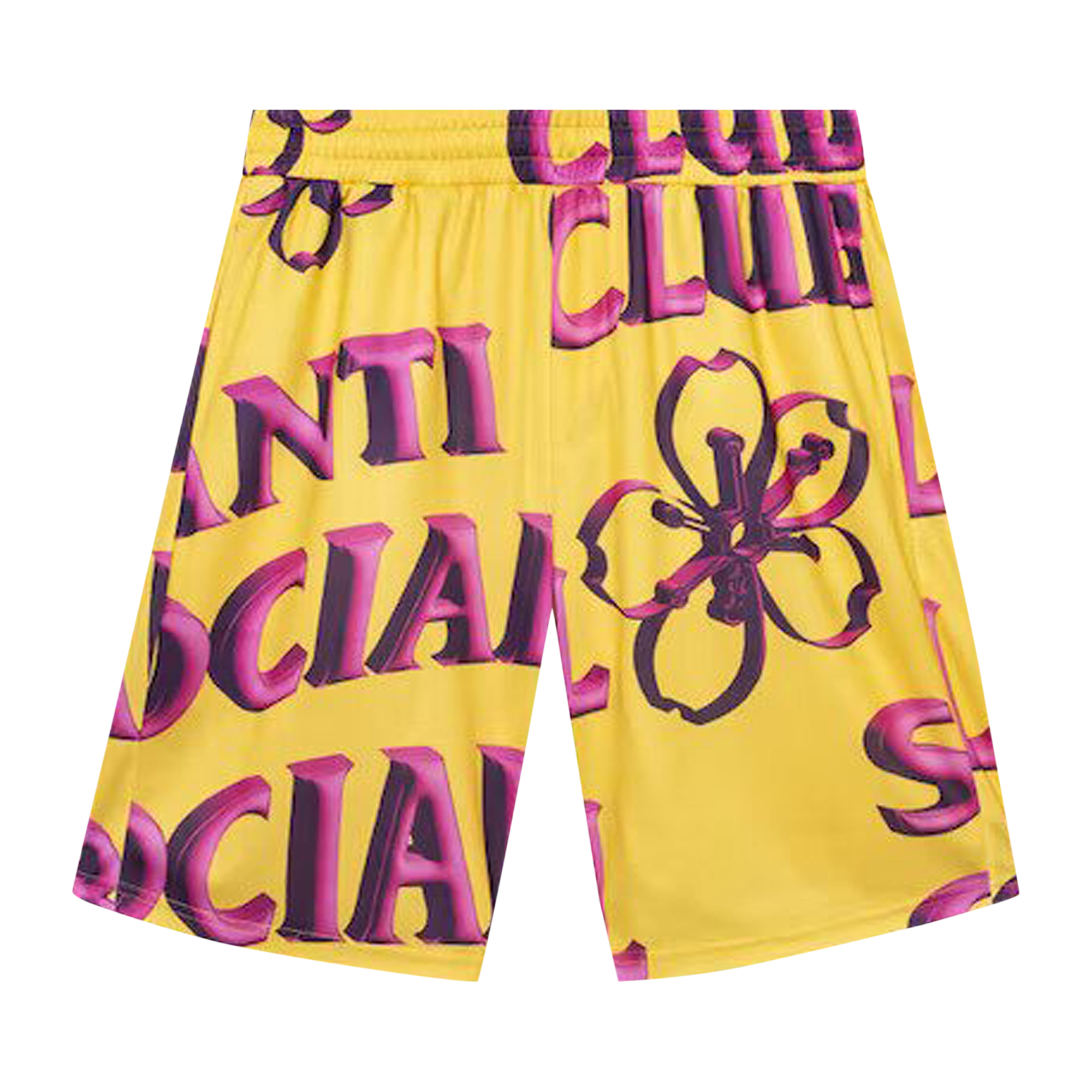 Pre-owned Anti Social Social Club Coral Crush Mesh Bored Shorts 'yellow'