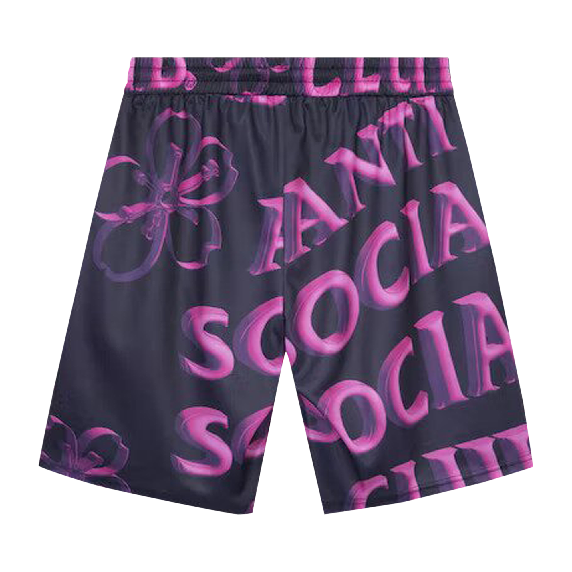 Pre-owned Anti Social Social Club Coral Crush Mesh Bored Shorts 'black'
