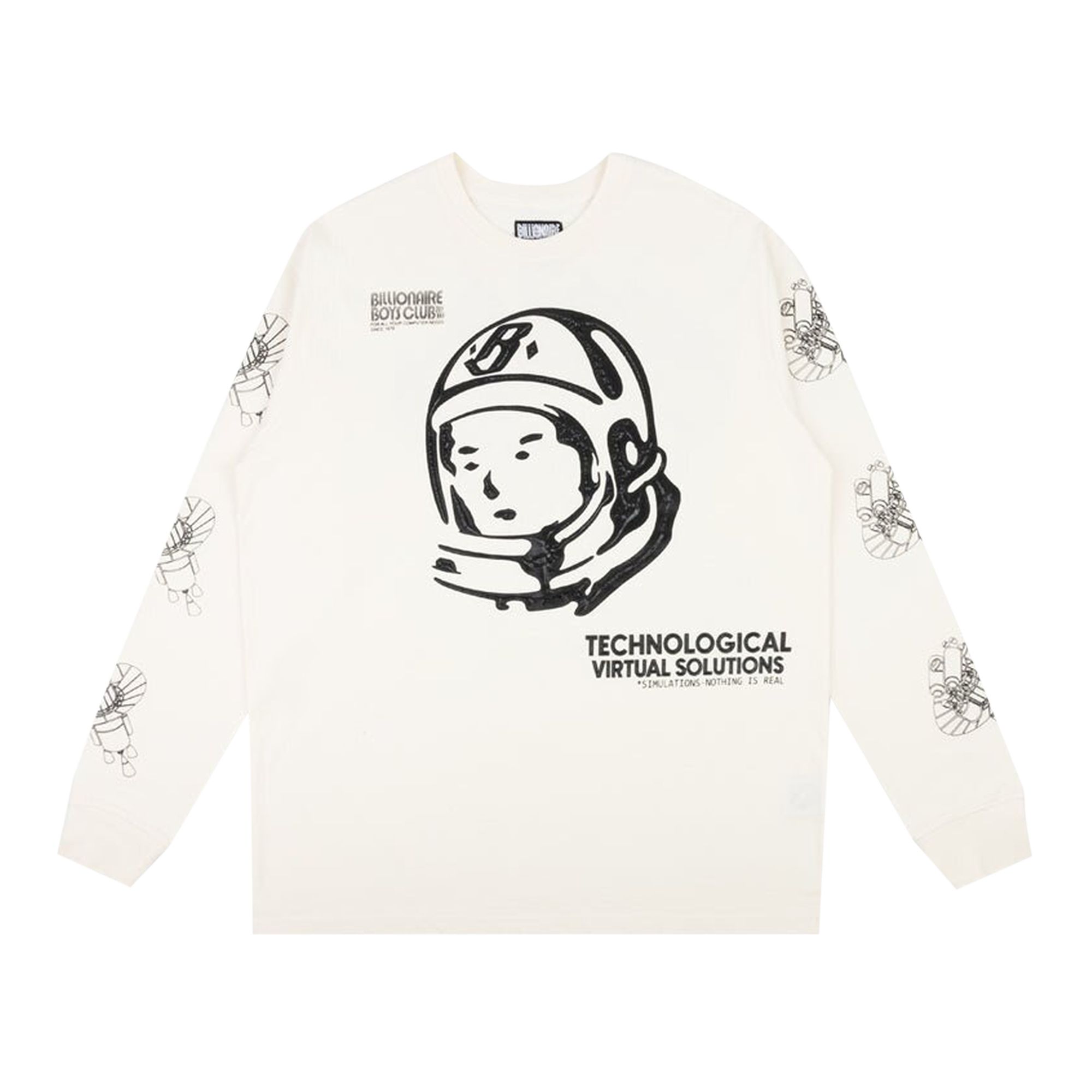Pre-owned Billionaire Boys Club Systematic Long-sleeve Tee 'gardenia' | Cream | Men's Size M In White