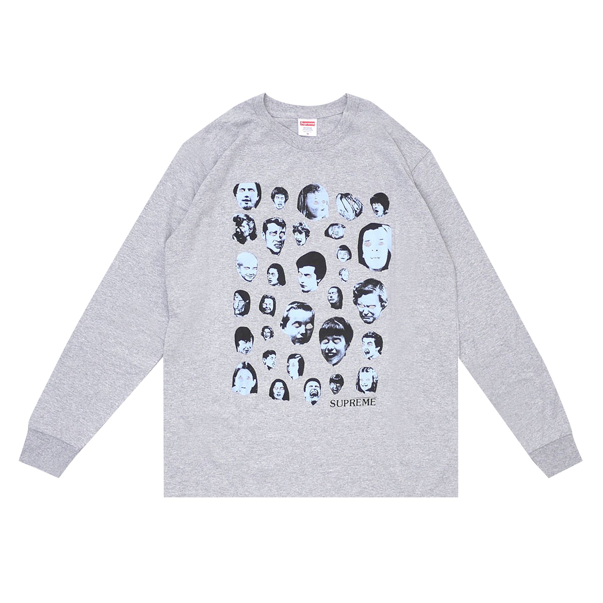 Supreme Faces Long-Sleeve Tee 'Heather Grey' | Men's Size XL