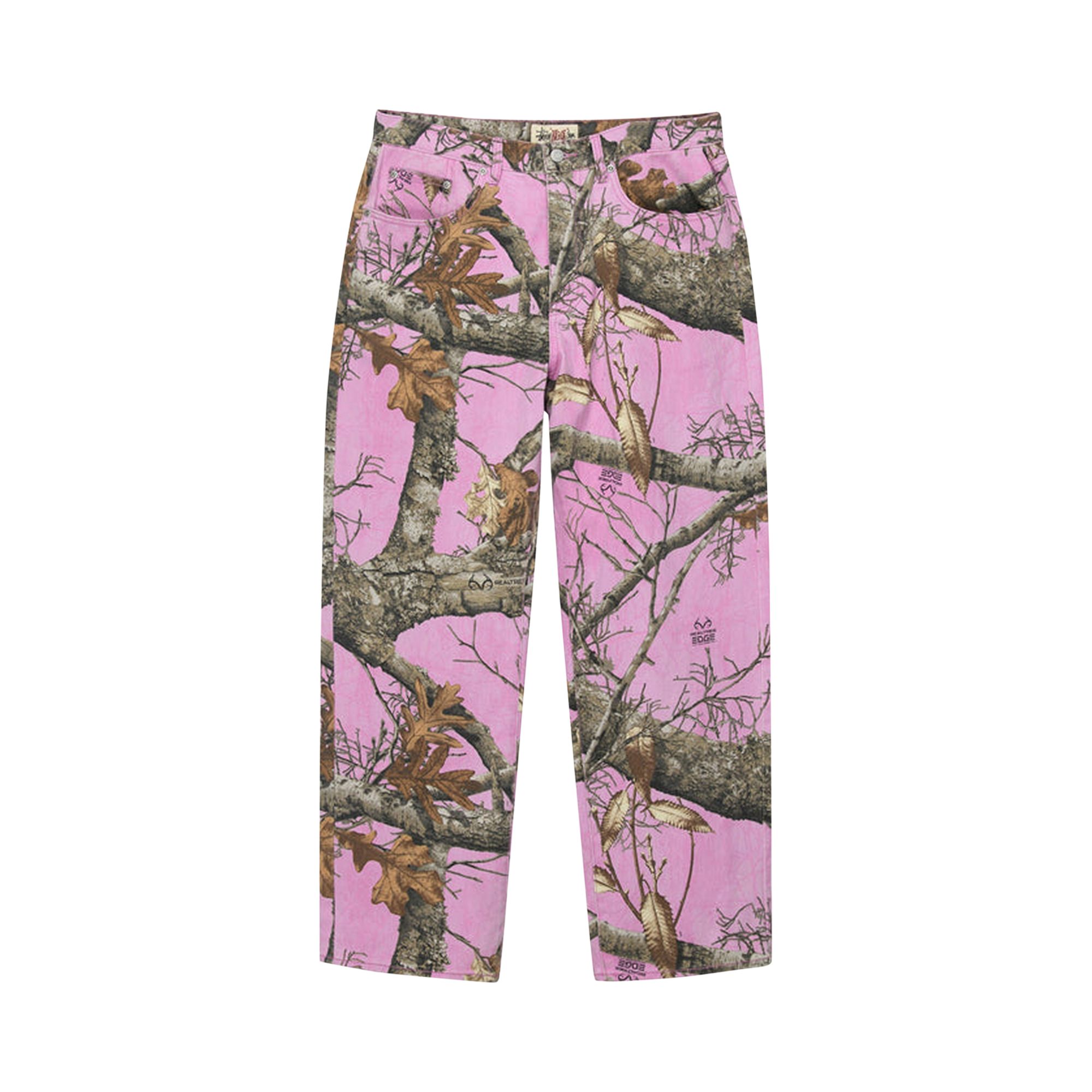 Pre-owned Stussy Realtree Edge Big Ol' Jean 'pink' In Multi-color