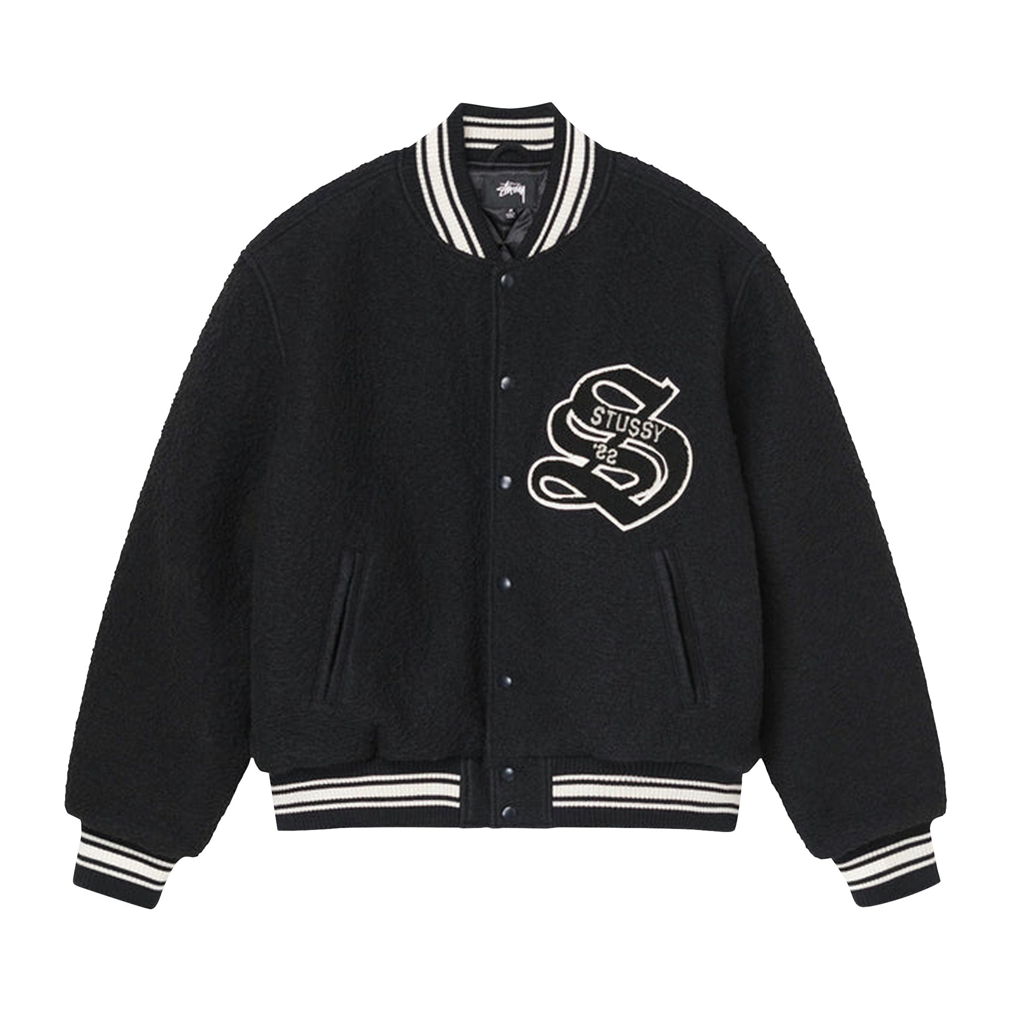 Stussy Casentino Wool Varsity Jacket 'Black' | Men's Size L