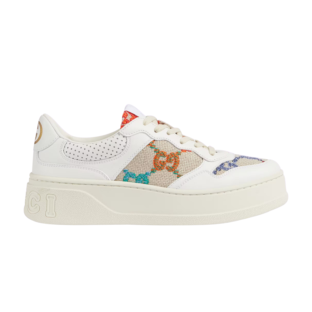 Pre-owned Gucci Wmns Gg Sneaker 'multicolor Embroidered' In White