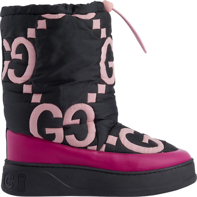 Gucci Wmns Maxi GG Boot 'Black Pink Matelassé'