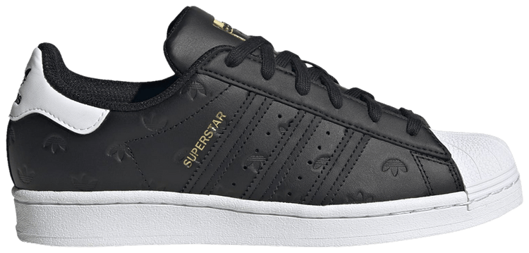 Adidas Wmns Superstar Allover Debossed Trefoils   Black White