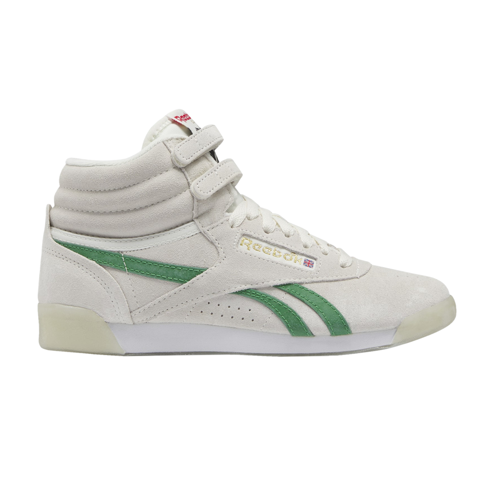 Pre-owned Reebok Wmns Freestyle High 'human Rights Now! - Chalk Green' In Grey