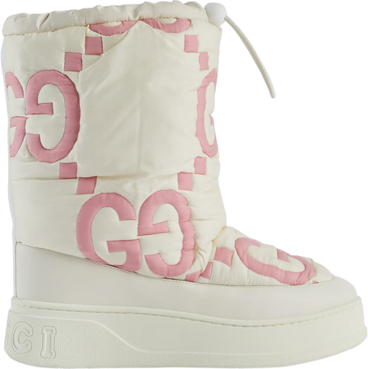 Gucci Wmns Maxi GG Boot 'White Pink Matelassé'