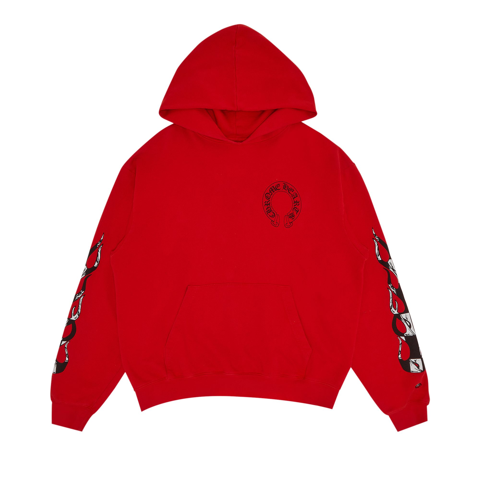 Pre-owned Chrome Hearts X Matty Boy Flames Hoodie 'red' | Men's Size S