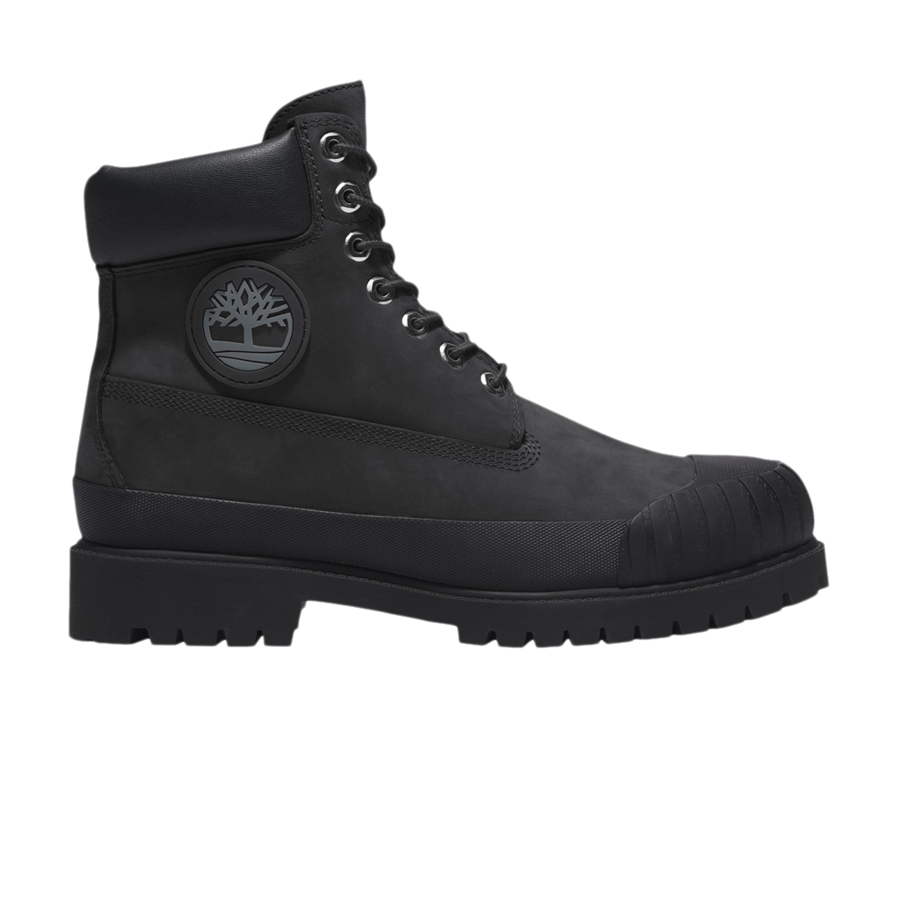 Pre-owned Timberland 6 Inch Premium Rubber Toe Boot 'black'