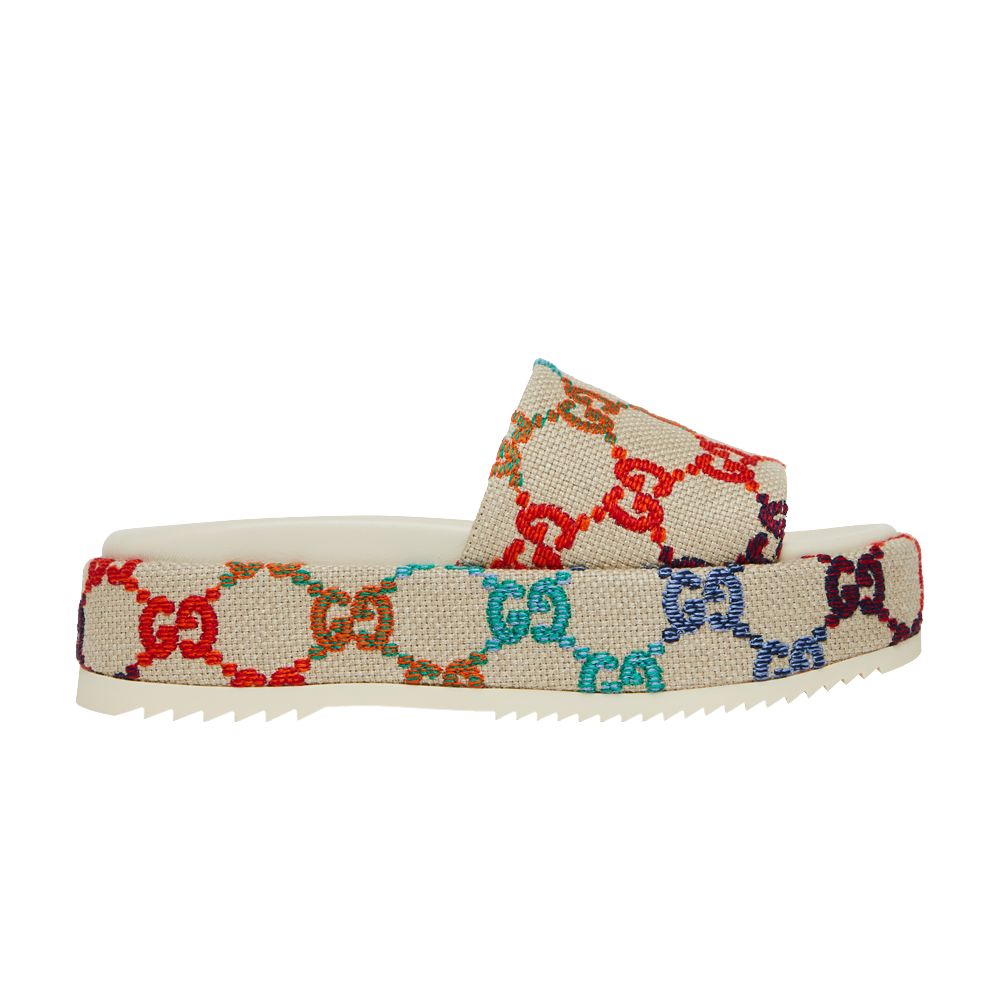 Pre-owned Gucci Wmns Platform Sandal 'white Multi' | Women's Size 35