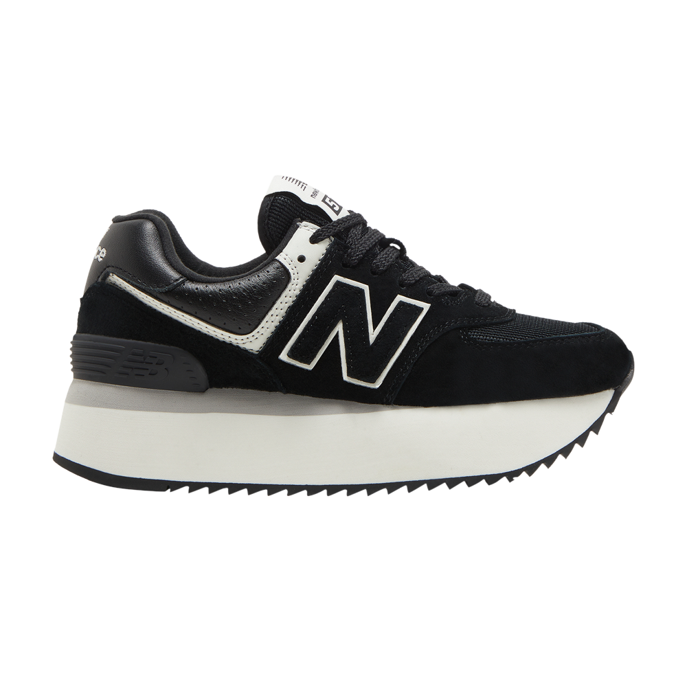 Pre-owned New Balance Wmns 574+ 'black White'