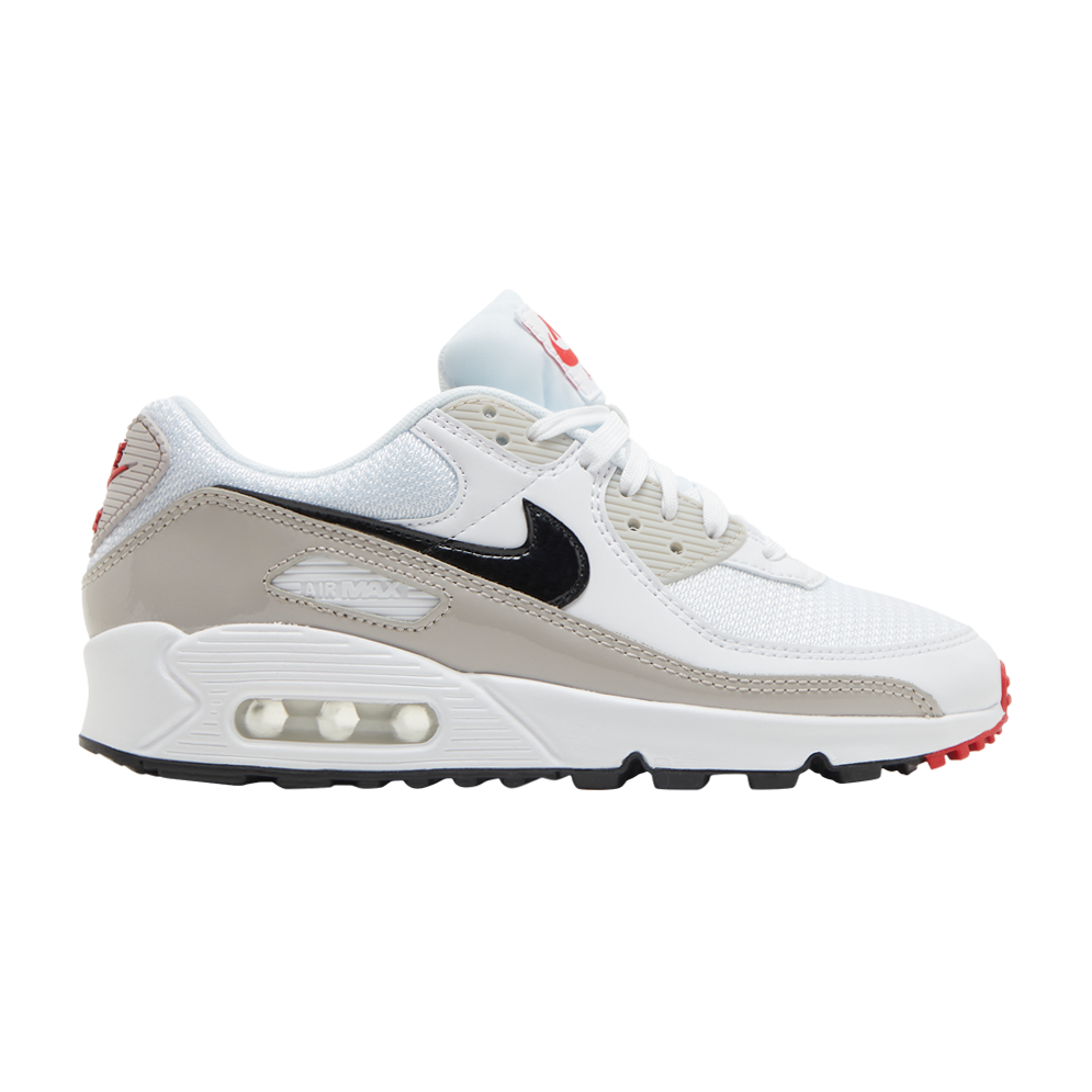 Pre-owned Nike Wmns Air Max 90 'light Iron Ore Black' In White