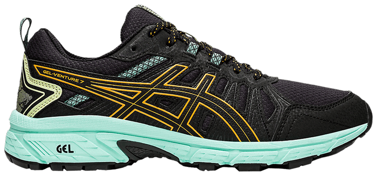 Asics Wmns Gel Venture 7 Black Mint Orange Pop
