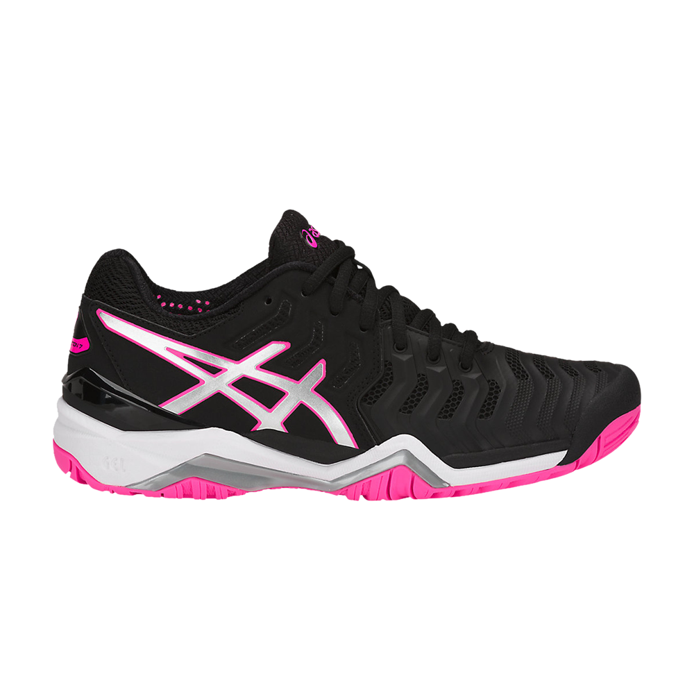Pre-owned Asics Wmns Gel Resolution 7 'black Silver Hot Pink'