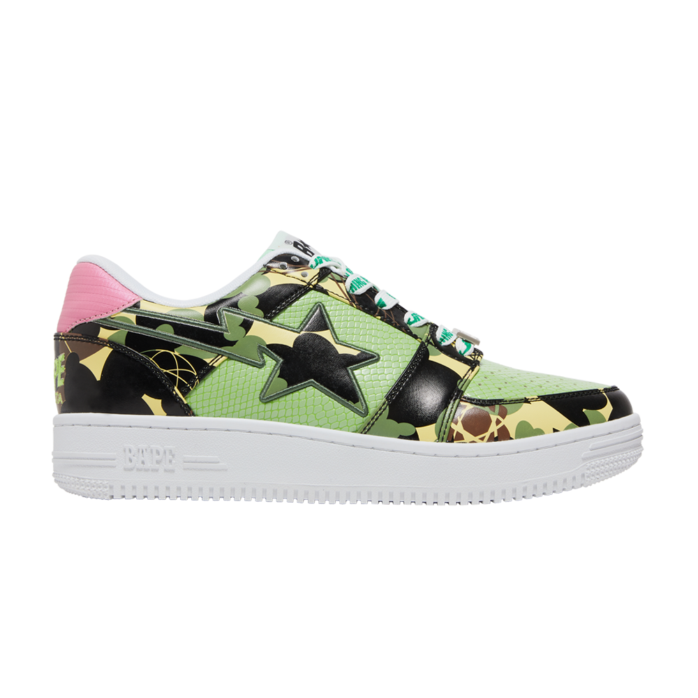 Pre-owned Bape Mo' Wax X Unkle X Sta Low M2 'original Headz' In Green