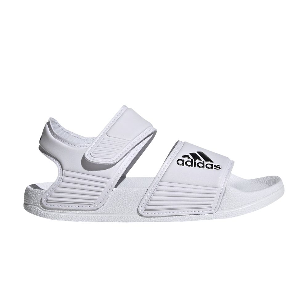 Pre-owned Adidas Originals Adidas Adilette Sandal K 'white Black' | Kid's Size 5.5