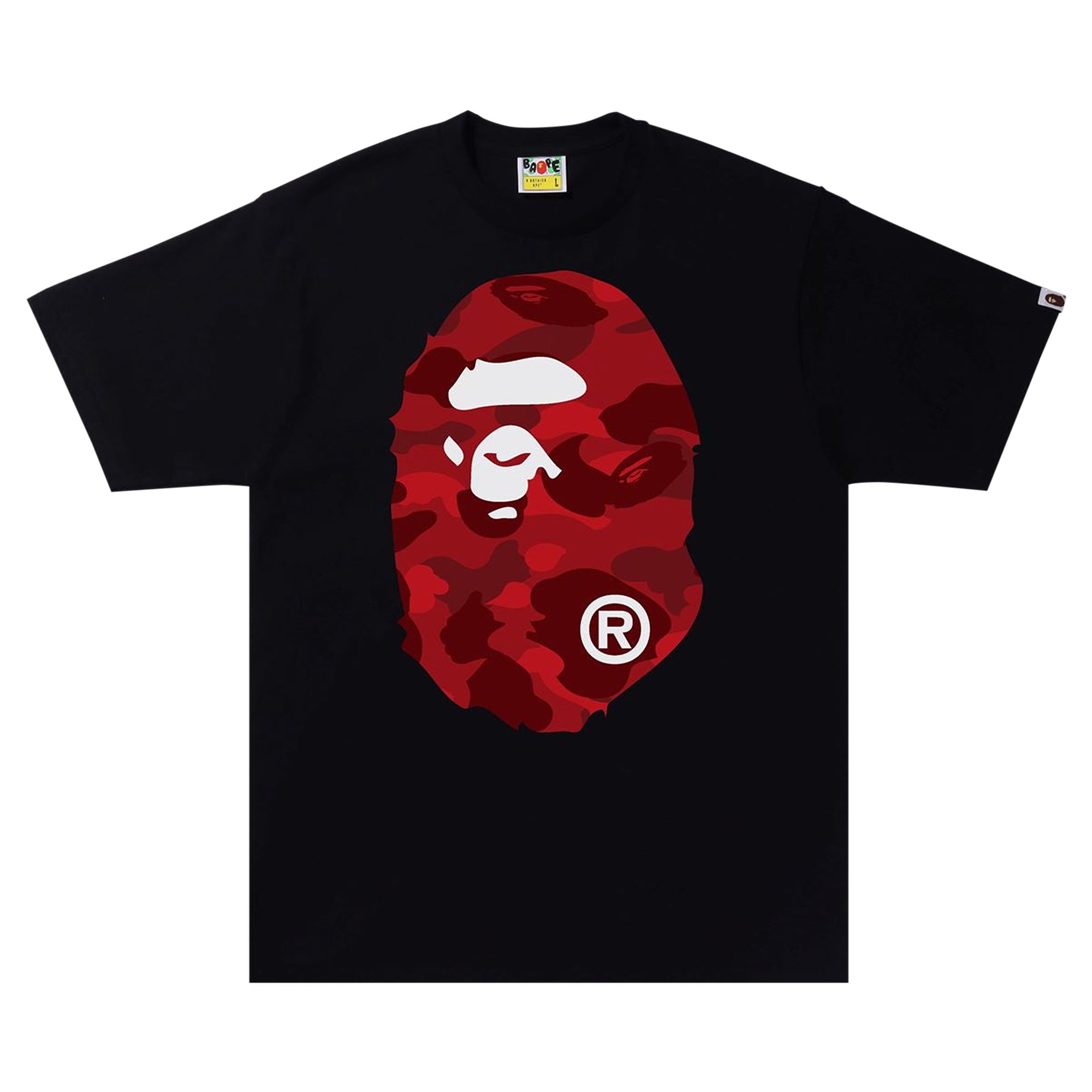 BAPE Color Camo B Big Ape Head Tee 'Black/Red' | Men's Size L