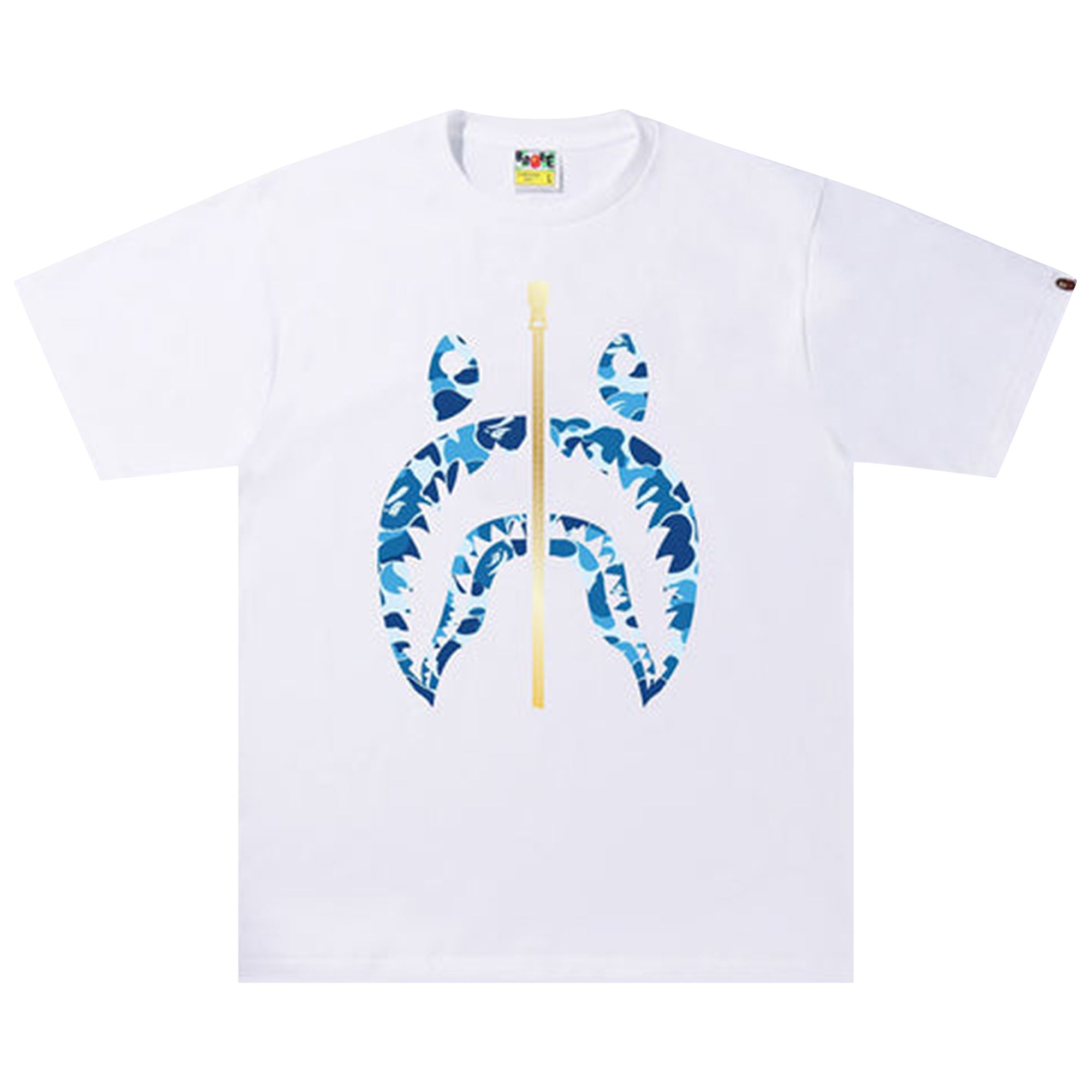 Pre-owned Bape Abc Camo Shark Tee 'white/blue'