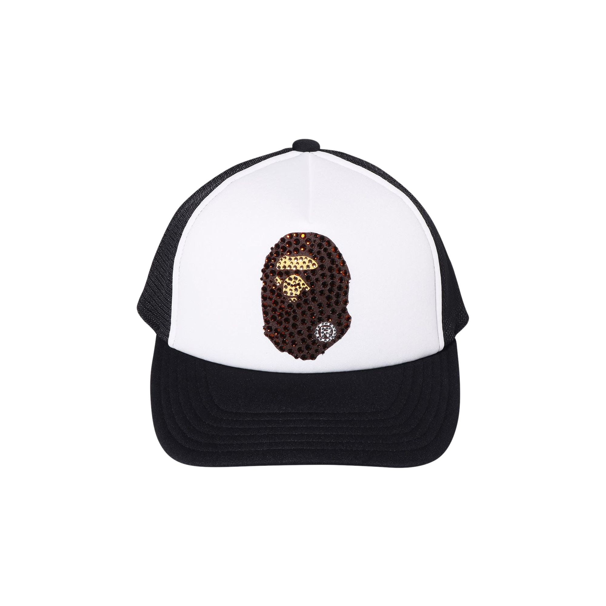 Pre-owned Bape Ape Head Crystal Stone Mesh Cap 'black'