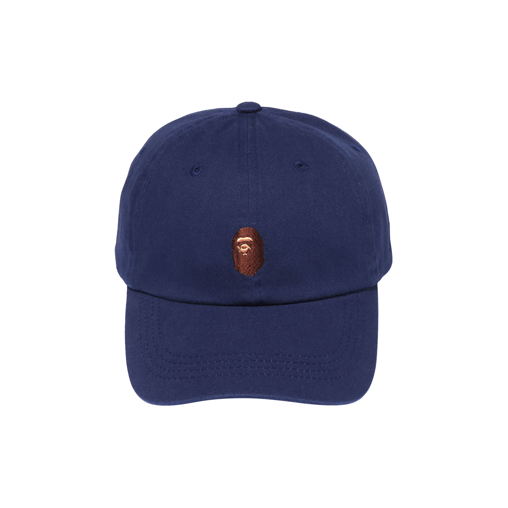 Pre-owned Bape Ape Head One Point Panel Cap 'navy' In Blue
