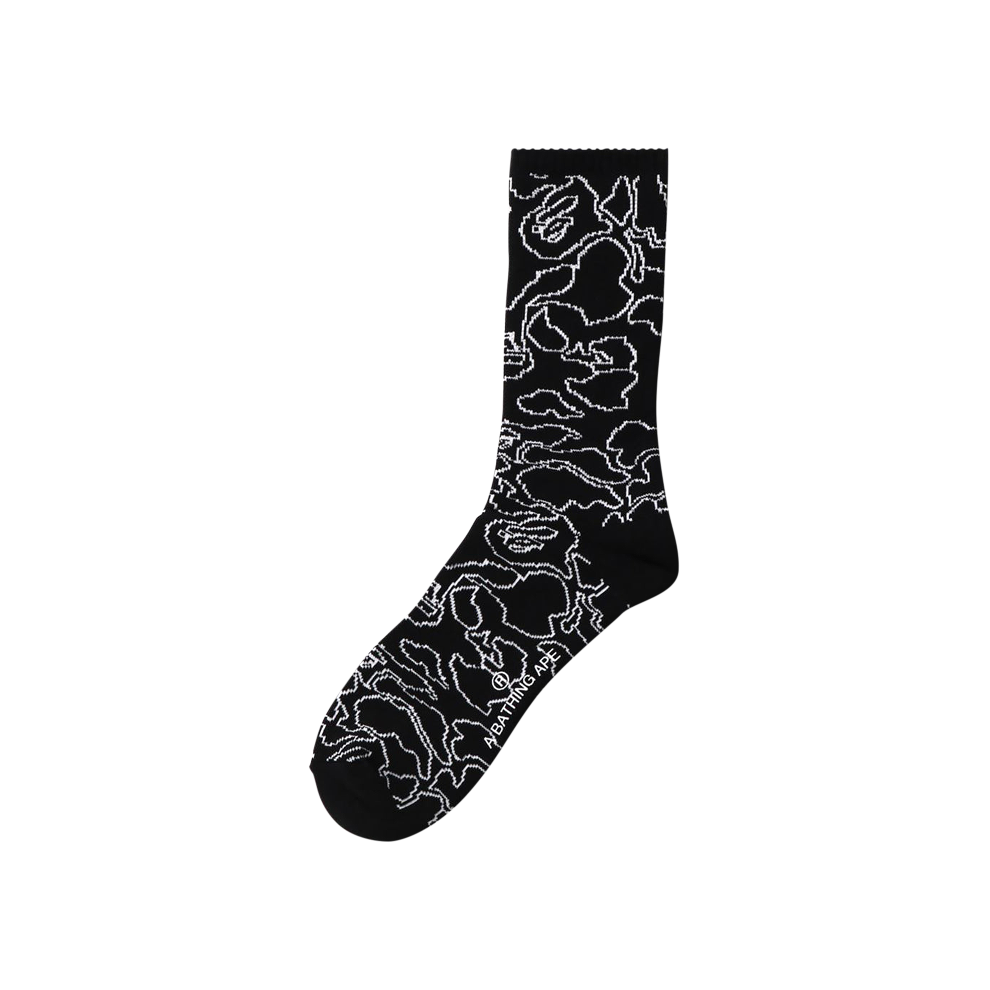 Pre-owned Bape Line Camo Socks 'black'