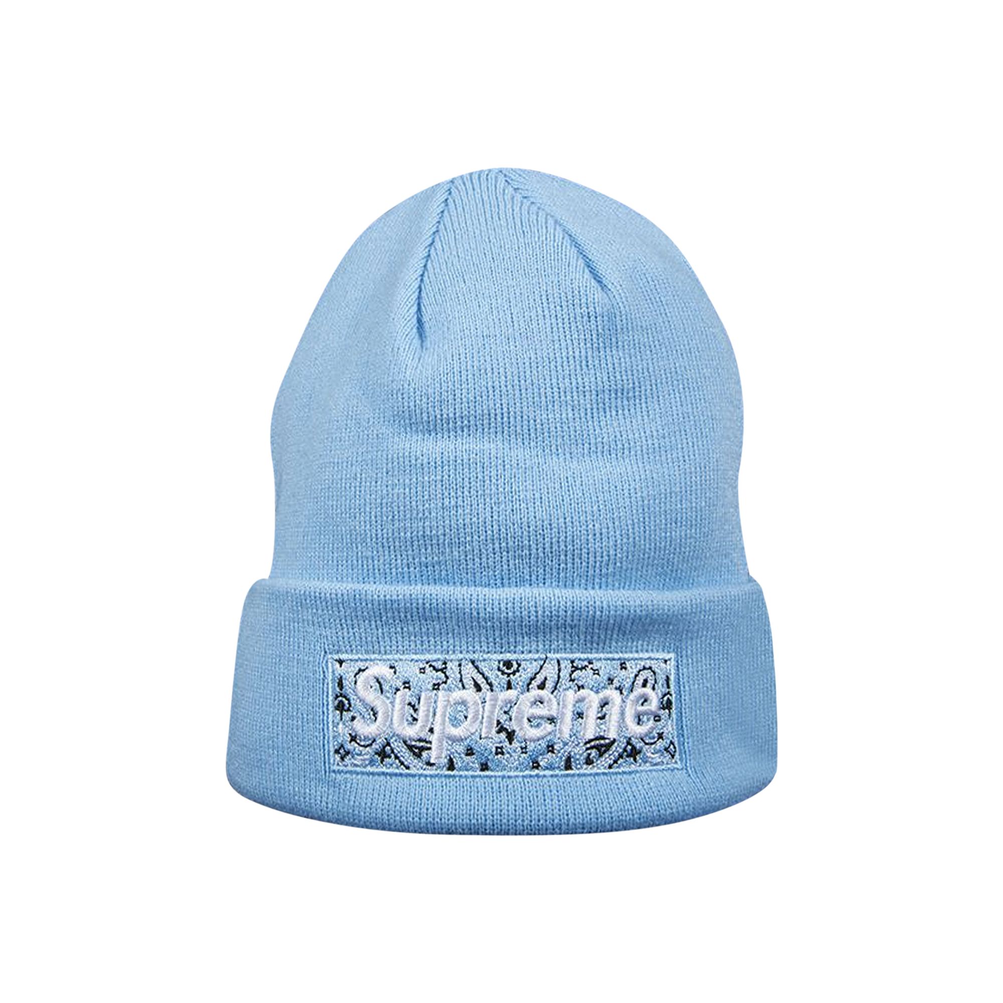 Supreme x New Era Box Logo Beanie 'Light Blue' | Men's Size Onesize