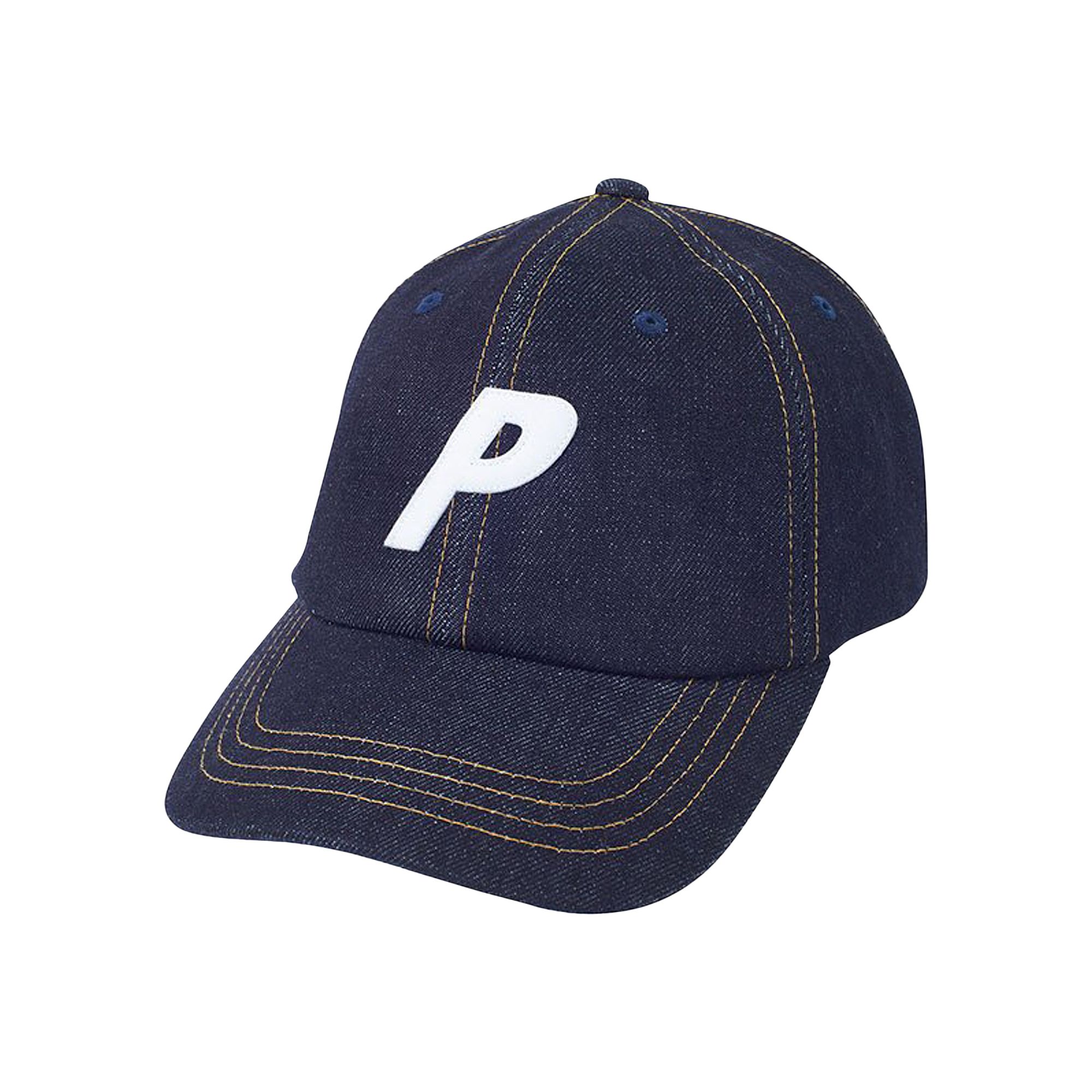 Pre-owned Palace Denim P Six-panel Hat 'stone Wash' | Blue | Men's Size Onesize