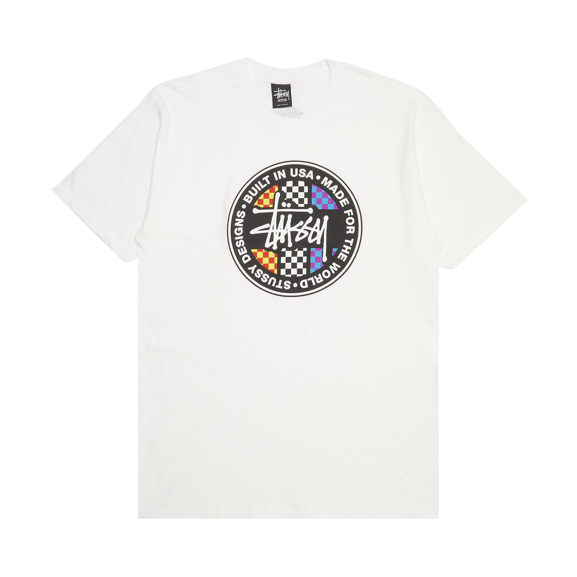 Pre-owned Stussy Built In Usa Dot Tee 'white'
