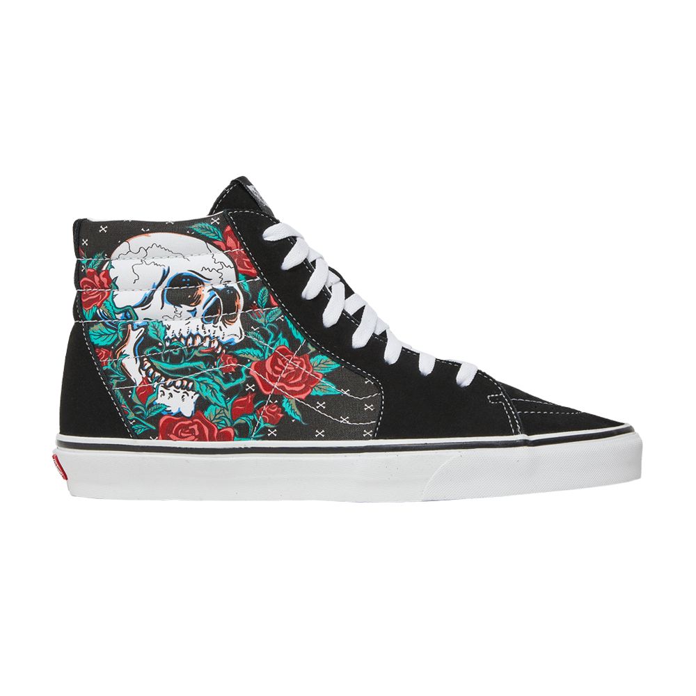 Vans Sk8-Hi 'Rose Skulls' | Black | Men's Size 10