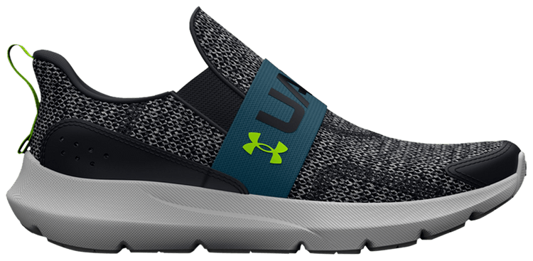 Under Armour Surge 3 Slip PS Black Static Blue Lime