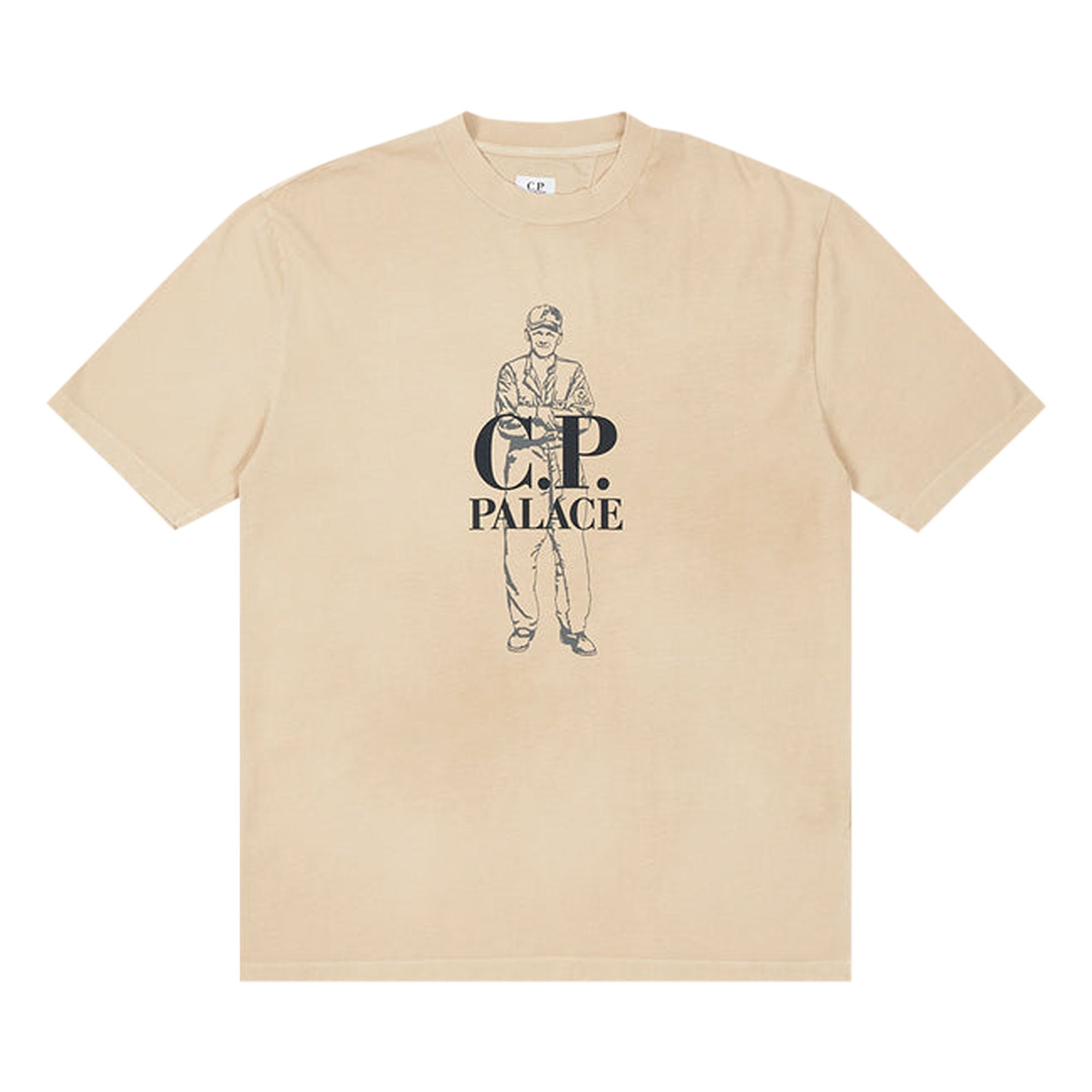 Palace x C.P. Company Logo T-Shirt 'Stone' | Tan | Men's Size XL