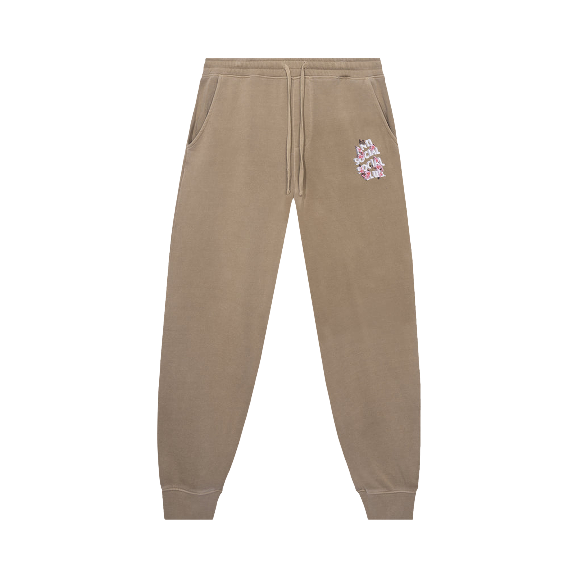 Pre-owned Anti Social Social Club 3.0 Washed Sweat Pants 'sand' In Brown