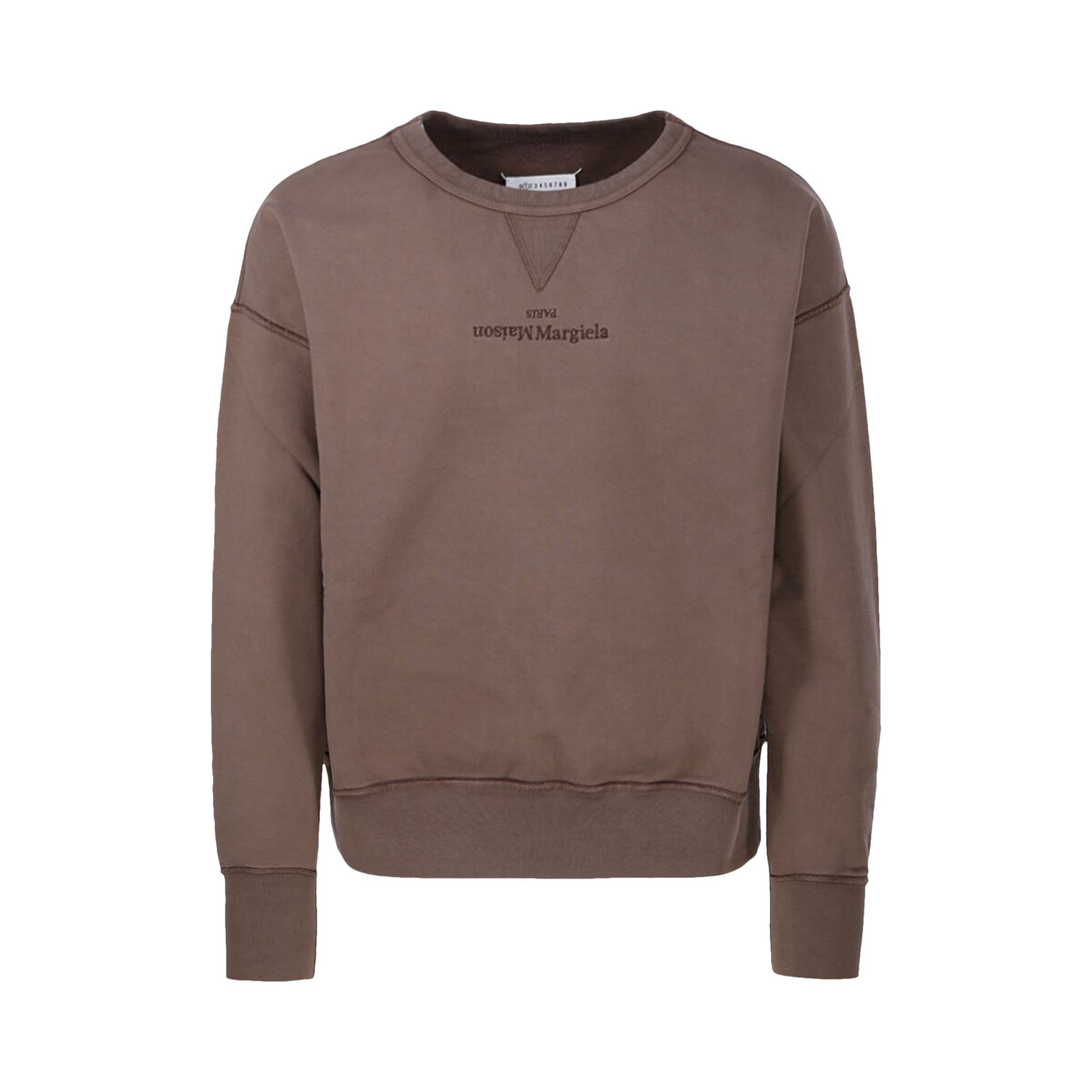 Pre-owned Maison Margiela Logo Embroidered Sweatshirt 'brown' | Men's Size S