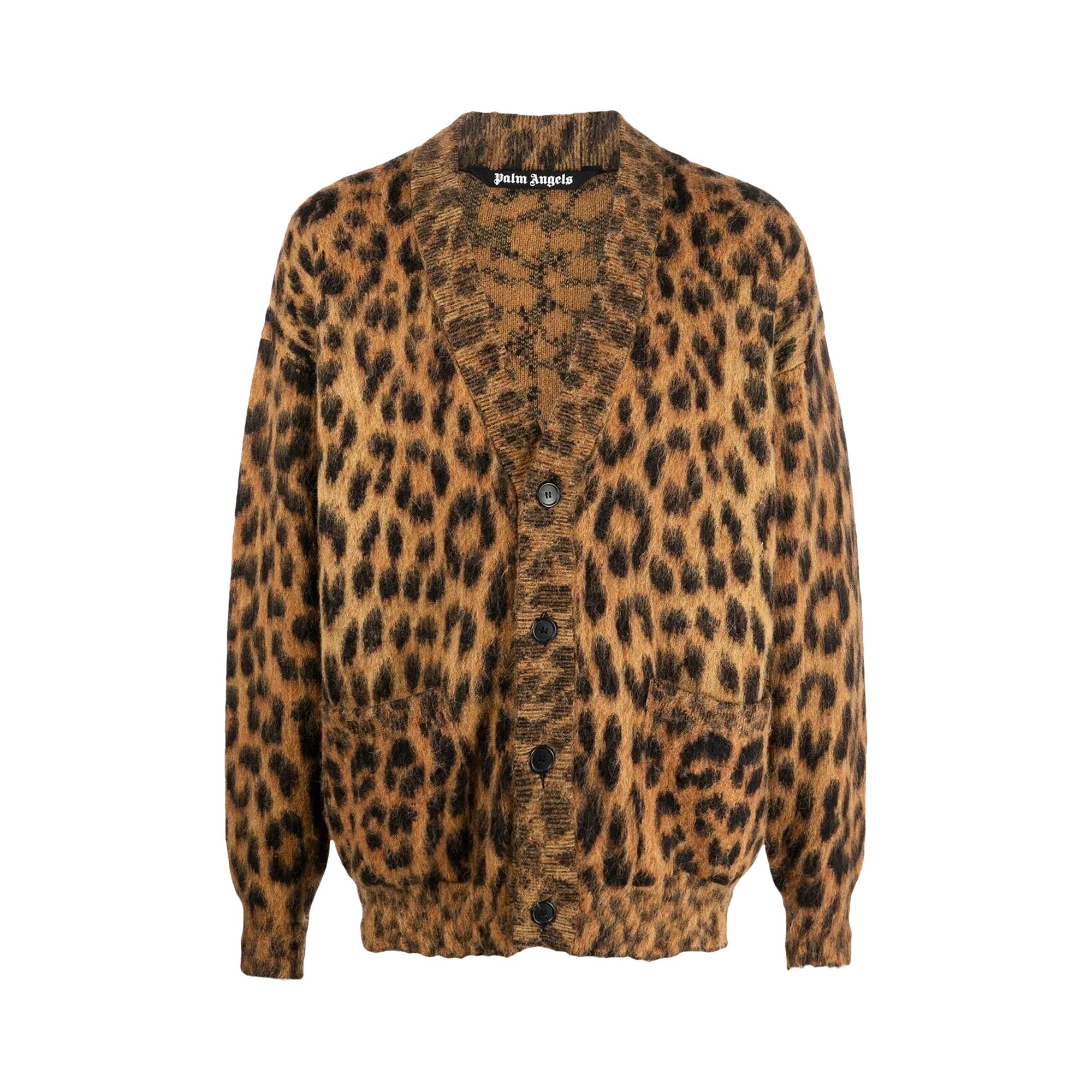 Palm Angels Animalier Brushed Cardigan 'Brown/Black' | Men's Size S
