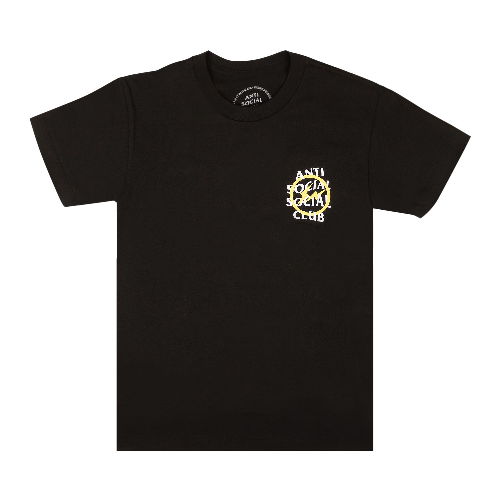 Anti Social Social Club x Fragment Design Yellow Bolt Tee 'Black' | Men's Size M