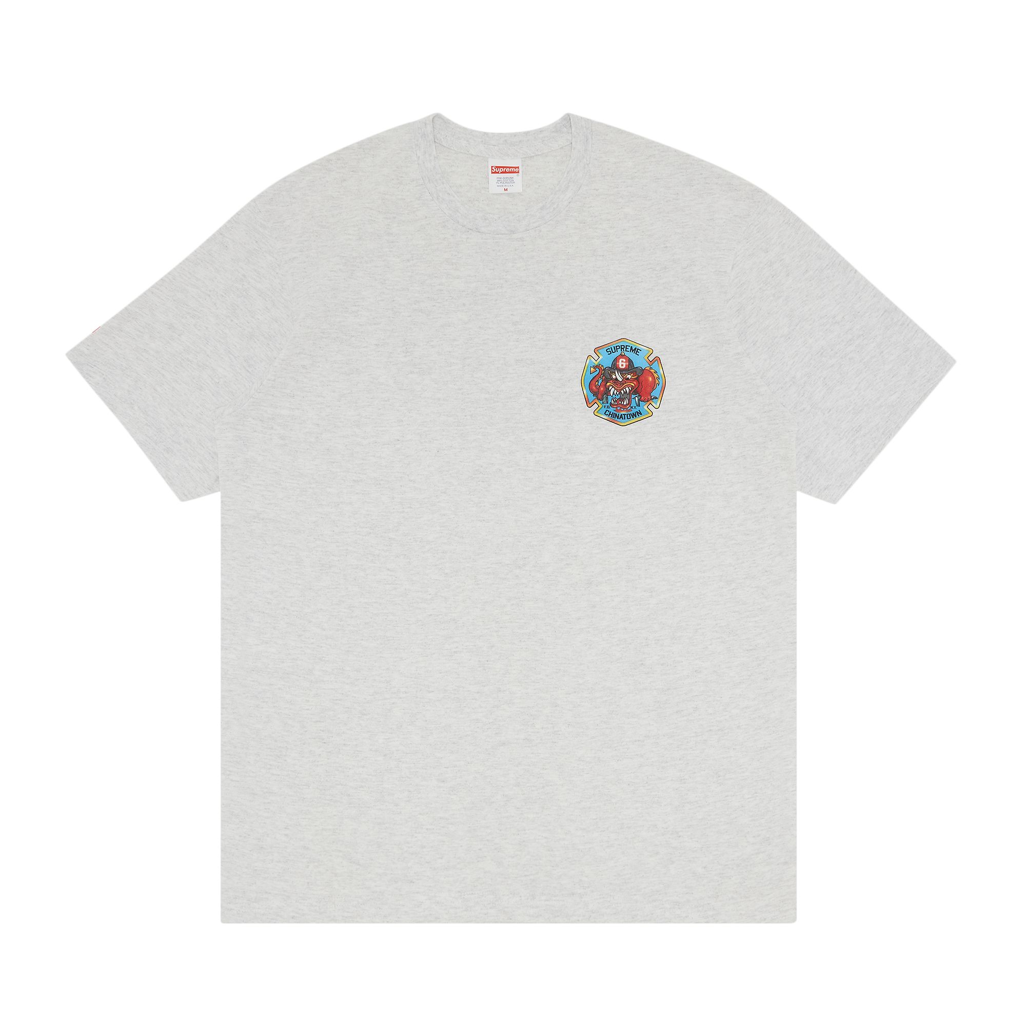 Supreme FDNY Engine 9 Tee 'Ash Grey' | Men's Size M