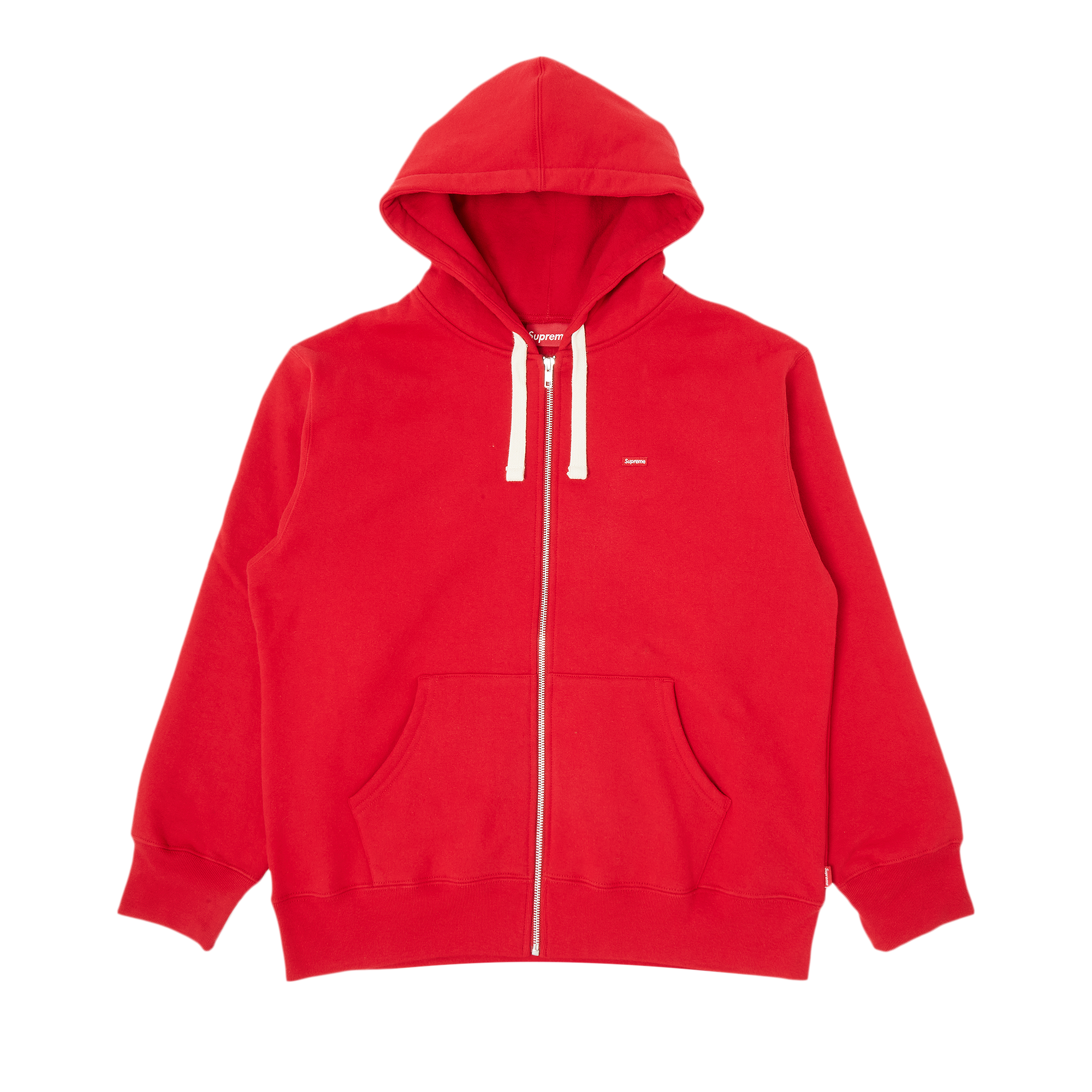 Pre-owned Supreme Small Box Drawcord Zip Up Hooded Sweatshirt 'red'