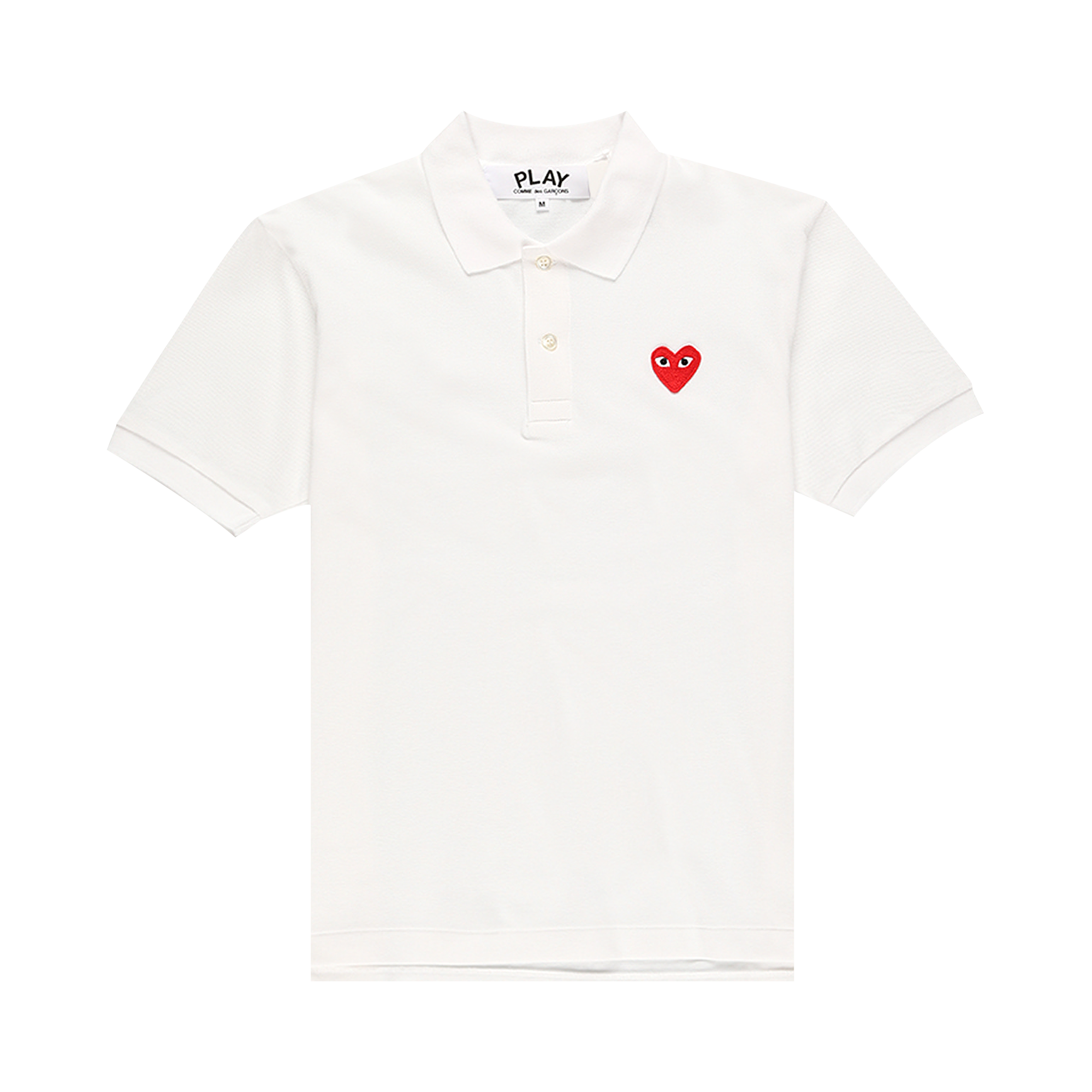 Pre-owned Comme Des Garçons Play Comme Des Garçons Short-sleeve Play Polo Shirt With Red Heart 'white'