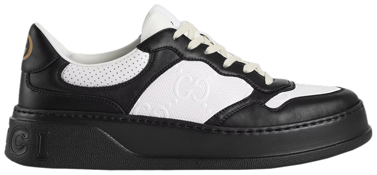 スニーカー GUCCI Sneakers Men Leather White/Black Buy Gucci GG Embossed Sneaker 'Black White' - 669582 AAA4T