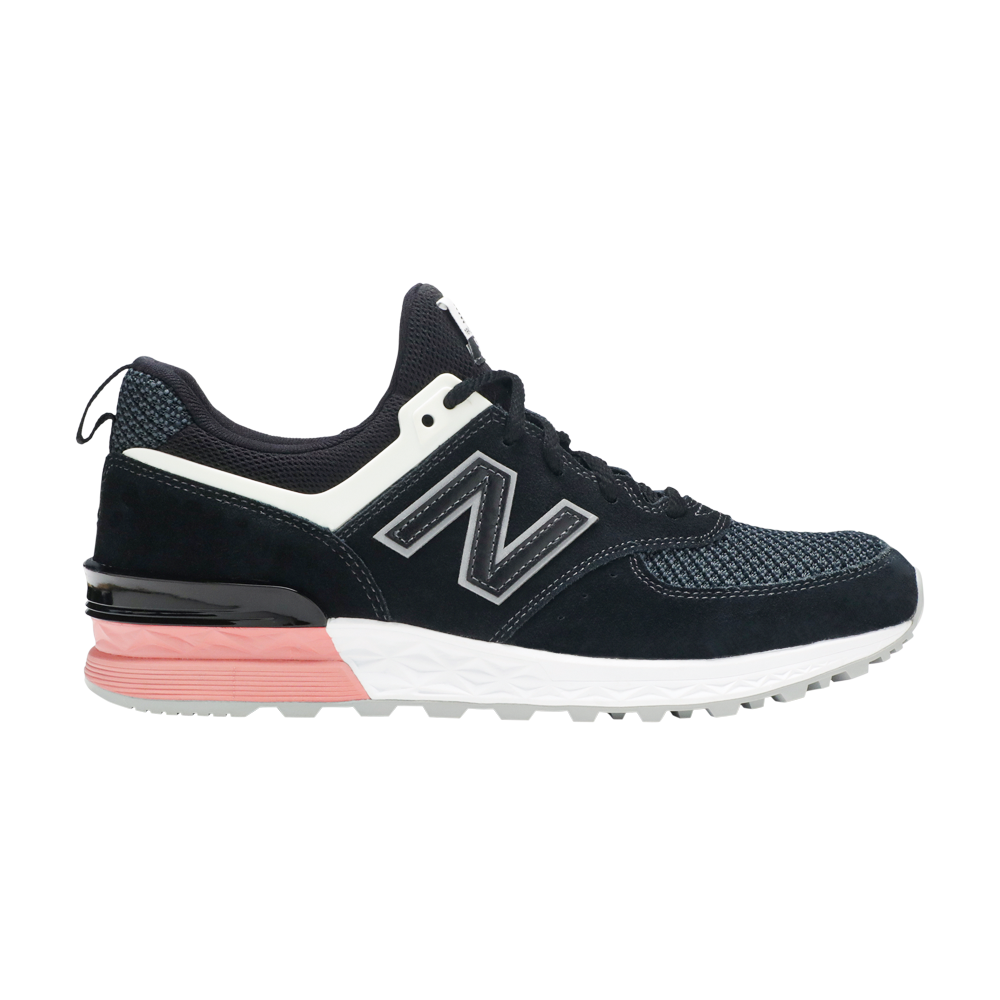 Pre-owned New Balance 574 'black White Pink'