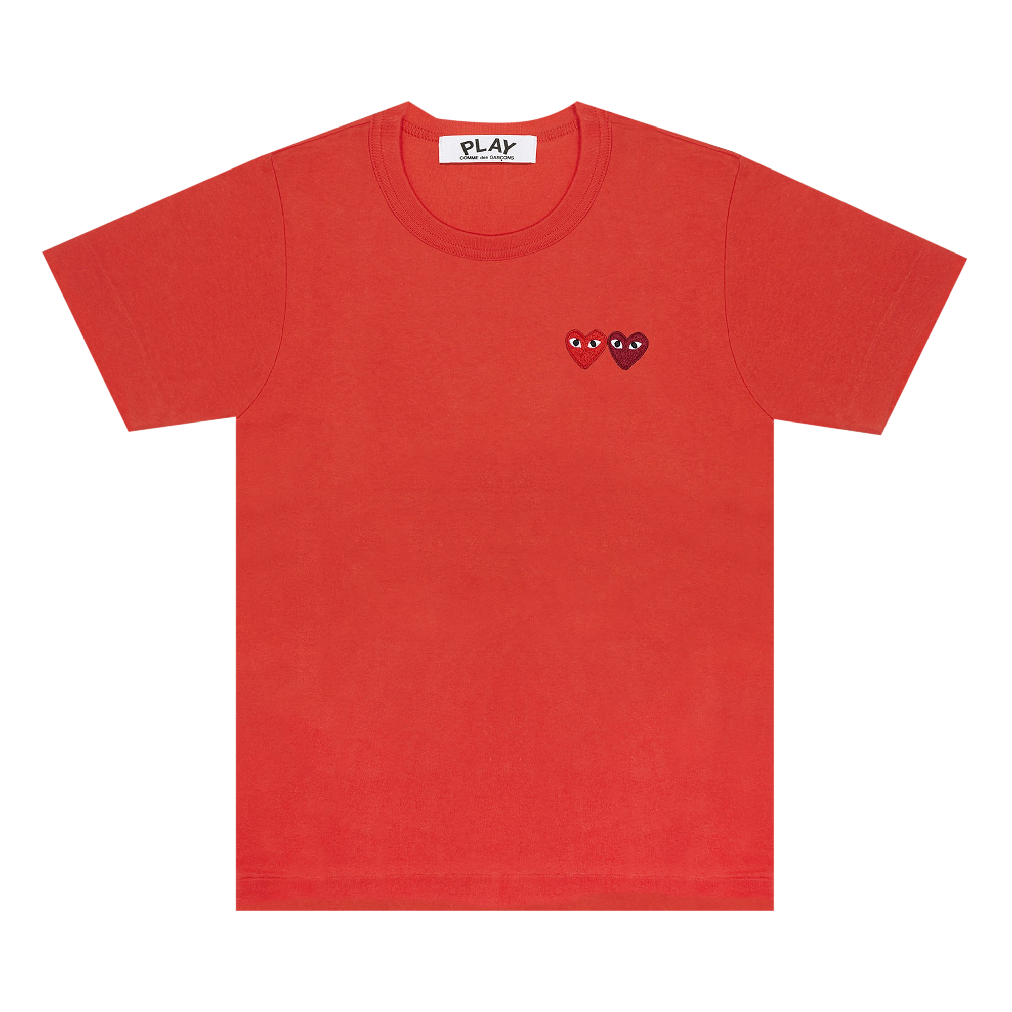 Pre-owned Comme Des Garçons Play Double Heart T-shirt 'red'