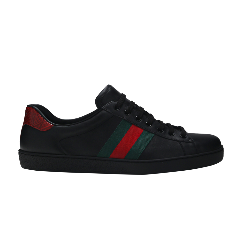 Pre-owned Gucci Ace Leather 'black'